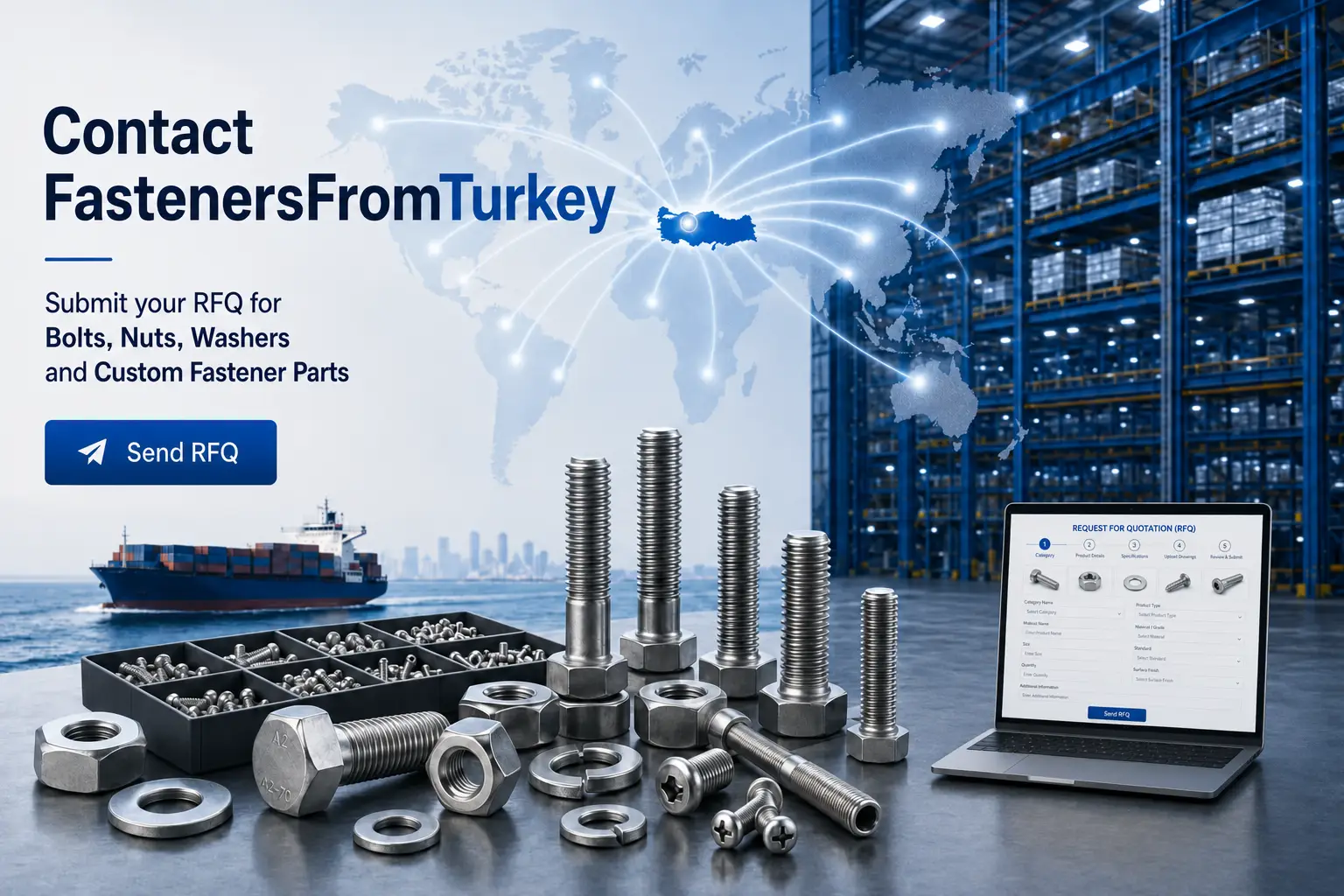 FastenersFromTurkey RFQ contact route for bolts, nuts, washers and custom fastener parts