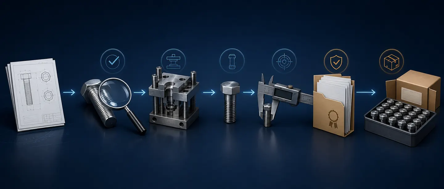 Custom bolt workflow from drawing review and tooling to sample and serial production