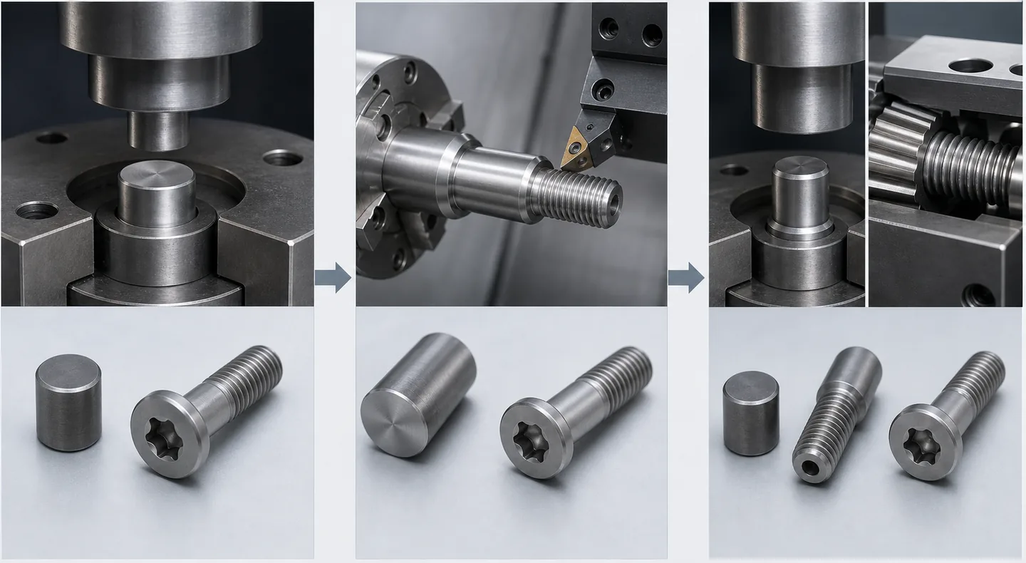 Custom screw production method comparison for cold heading, machining and secondary operations