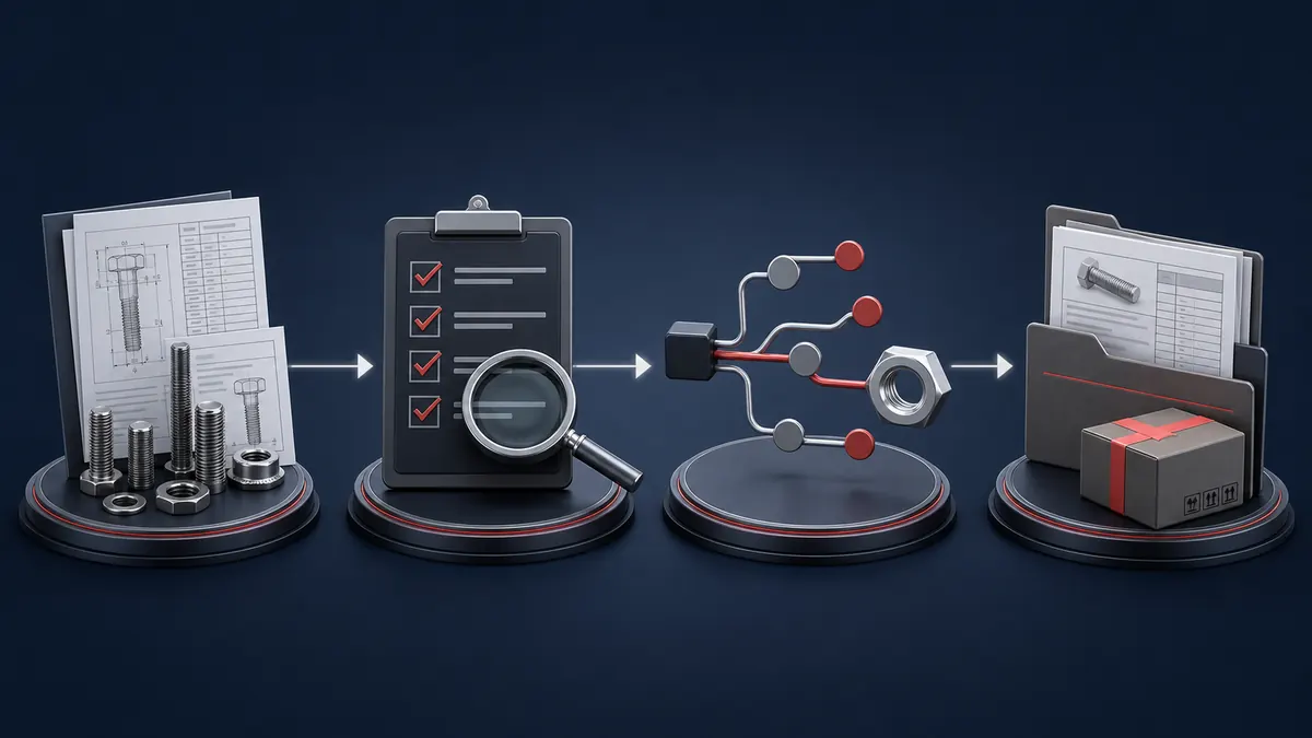 Fastener RFQ review process from requirement check through clarification and project quotation