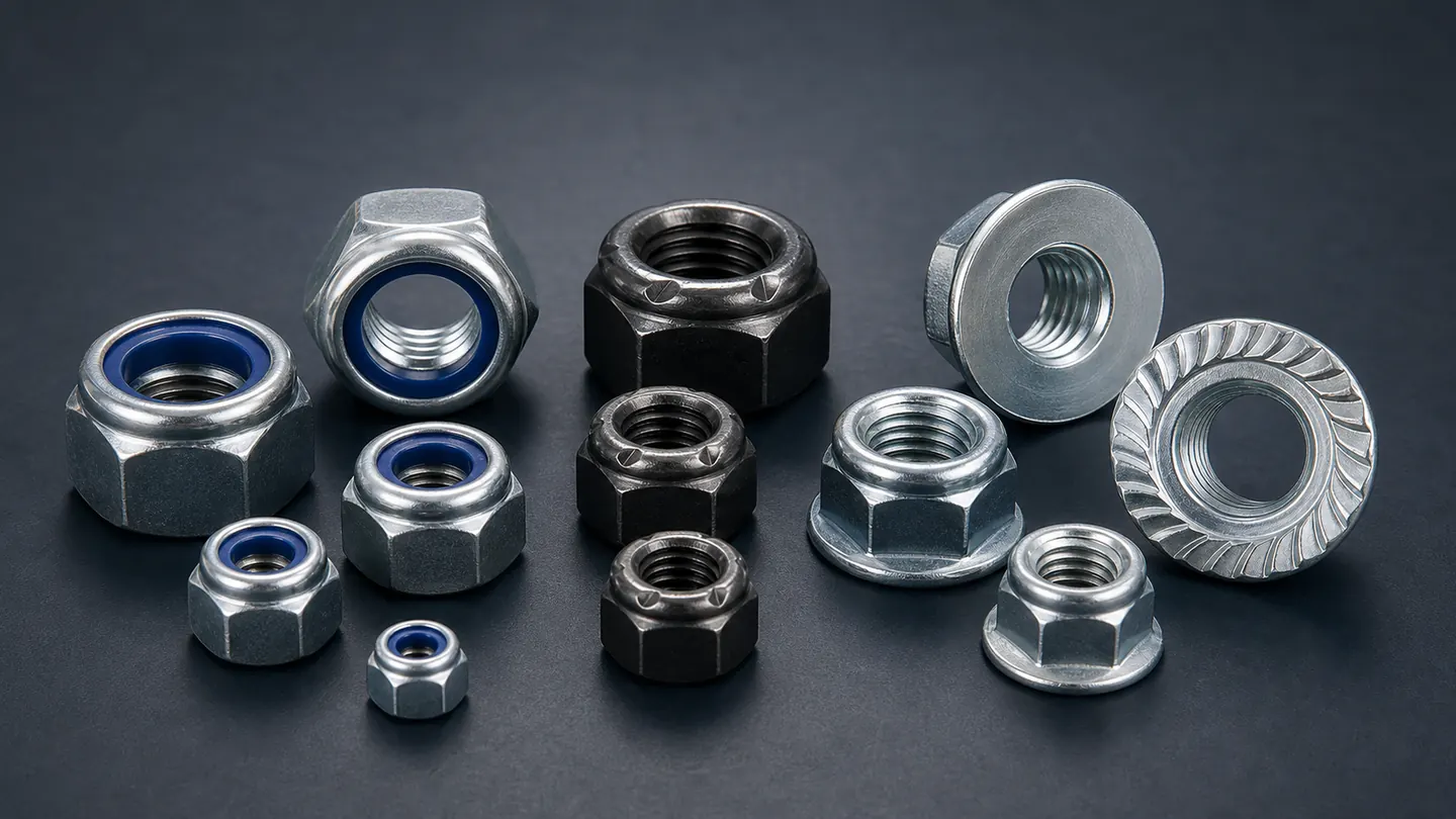 Lock nut types including nylon-insert, all-metal and flange configurations