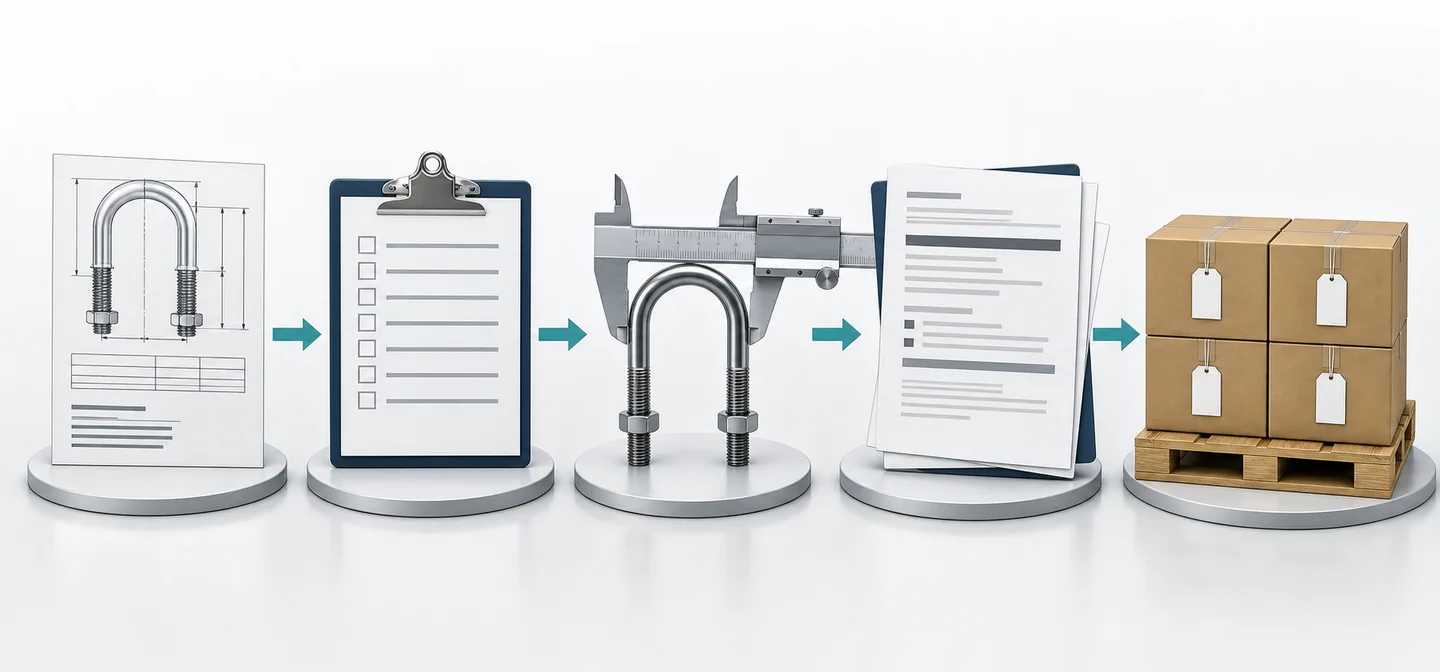 U-bolt drawing, inspection and export-document review workflow for procurement buyers